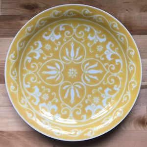 World Market Yellow and White Plate